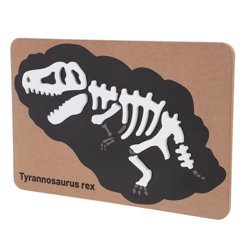 ifundom Holz-Dinosaurier-Fossilien-Puzzle Dinosaurier-Puzzle Dino-Skelett-Puzzle Kognitives Montessori-Spielzeug Für Kinder Kleinkinder A von ifundom