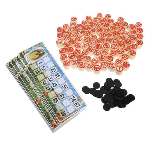 ifundom Holzspiel Set Für Russisches Lotto Vintage Bingo Spiel Mit 2cm Karten Lustiges Gesellschaftsspiel Für Erwachsene Und Ideal Für Familienabende Und Spieleabende von ifundom