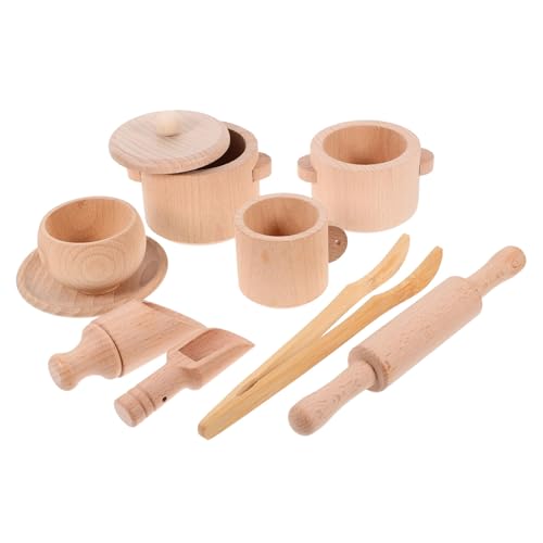 ifundom Holzspielzeug Teeset Für 1 Set Aus Hochwertigem Perfekt Für Rollenspiele Der Kinderküche Geeignet Für ädchen Und Jungen Fördert Die Sensorische Wahrnehmung Und von ifundom