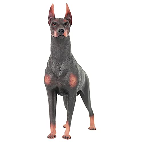 ifundom Hundeschmuck Dobermann Stofftier Hundefiguren Heimdekoration Tierfiguren Hundefiguren Realistische Tierspielzeuge Hundestatue Wildtierspielzeug Kunststofftiere von ifundom