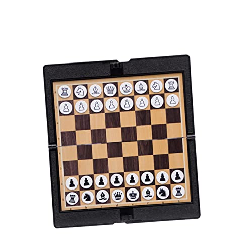 ifundom Internationale Dame Mini-Schachbrett magnetisches Schach tragbares Schach Mini Schach Taschenuhrgehäuse Magnetschach Dame Schach magnetische Dame Internationale Entwürfe Black von ifundom