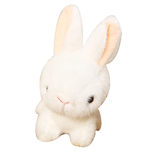 ifundom Kaninchen-Anhänger Hasen anhänger Hasen plüschtier Fluffy Bunny Cuddly Bunny Dinosaurier Windeln Flauschiger Schlüsselanhänger Plüsch Schlüsselanhänger Baumwolle Weiß von ifundom