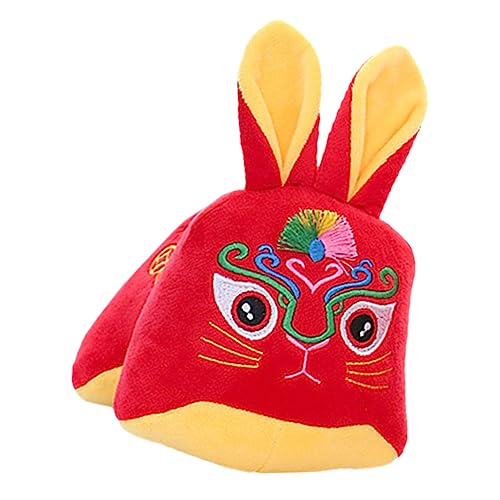 ifundom Kaninchen-Maskottchen-Puppe Hasen Kuscheltier hasenpuppe Hasen stofftier Hasen Plüschtier Kinderspielzeug Kaninchen Stofftier dekoratives Stofftier kurzer Plüsch rot von ifundom