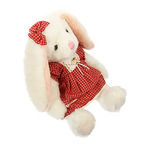 ifundom Kaninchen Plüschtier Kaninchen Stofftier süßer Hase aus Plüsch Ostern Plüschtiere Kinder Kuscheltier Spielzeug für Kinder süße Kuscheltiere Kuscheltier Plüsch PP Baumwolle rot von ifundom