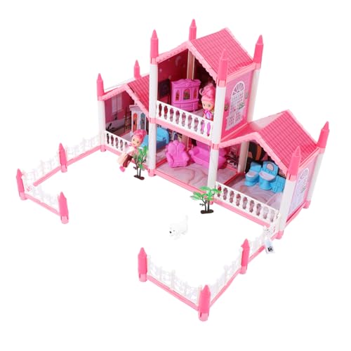 ifundom Kinderburg Puppenhaus-Bausätze zum Bauen Puppenhausschloss Mädchenspielzeug fokussiert Bausatz Musterhaus Kinder Spielen Hausspielzeug Miniatur Farbkasten von ifundom