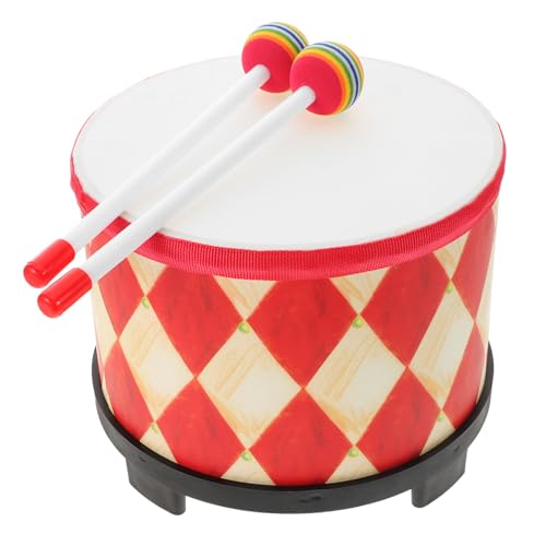 ifundom Kindertrommel Schamanentrommel Musikspielzeug Percussion-Instrument Für Kleinkinder Marschtrommel Kleinkind-trommeln Chinesisches Instrument Hand Tamburin Trommel Rot Hölzern von ifundom