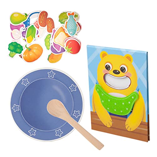 ifundom Kleiner Bär Fütterungs Spielzeugset Lernspielzeug Für Holzspielzeug Zum Rollenspiel Pädagogisches Fütterungsspielzeug Für Kleinkinder Geschenkidee Für von ifundom