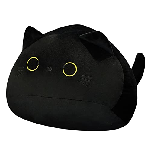 ifundom Kopfkissen Cute Pillow Throw Pillow Sofa Cushion Sofa Auflage Schlafkissen Flauschiges Kätzchenspielzeug Körperkissen für Erwachsene Umarmungskissen Kissen Katze PP Baumwolle Black von ifundom