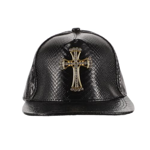 ifundom Kreuzhut Dekorative Baseballmütze Baseballkappen Mit Kreuzsymbol Baseballkappe Mit Breiter Krempe Modische Baseballmütze Männer Baseballmütze Hip-hop-hut Für Damen Black Pu von ifundom