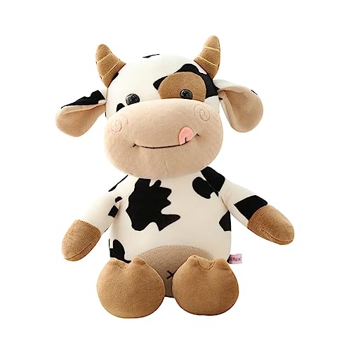 ifundom Kuhpuppe Animal Toys Tier Spielzeug kuhldecke Tierisches Wohnaccessoire Cow Plüschtier Cartoon-Plüschtier Kuh Plüschtier Stofftier Plüschkuh Cartoon-Tier-Kuh-Puppe PP Baumwolle von ifundom