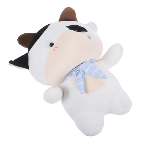 ifundom Kuhpuppe kühe Spielzeug für Kinder Cow Plush Kuh plüschtier Kuh Kuscheltier Kinder Kuh Stoffpuppe Kuhplüsch Kuh Stofftier Plüsch schöne Kuschelkuh Kuscheltier Kuh PP Baumwolle Weiß von ifundom