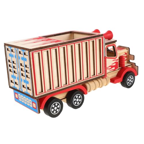 ifundom LKW Modell Statue Dekor LKW Figur Kleiner LKW Verzierung LKW Dekor Automodell Zuhause LKW Statue LKW Handwerk Spielzeug LKW Holz Auto Verzierung Miniatur LKW von ifundom