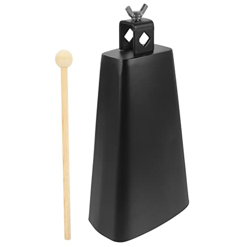 ifundom Ling Kuhglocke Jingle Bells -Rassel laute Glocke Handglocke kinderinstrumente musikinstrumente cattlebell Cowbell-Perkussion Musikinstrument- Holz Black von ifundom