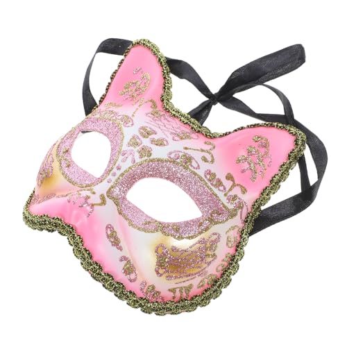 ifundom Maske Halloween Cosplay dekorativ Katze mask hallowen children mask funny mask Maskiert kinder mask haloween mask Partyzubehör Partygeschenk Plastik Rosa von ifundom