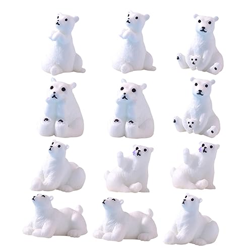 ifundom Mini Eisbär Figuren Miniatur Bären Ornamente Für DIY Garten Deko Winterlandschaft Weihnachtsdekoration Geschenkideen Für Und Tierliebhaber von ifundom