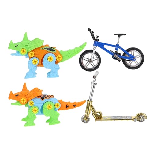 ifundom Mini Finger Bike Set 1 Set DIY Finger Fahrrad Und Finger Scooter Mit Dinosaurier Modellen Und Zubehör Für Spaßiges Fidget Für Kreative Spiele Und Wettbewerbe von ifundom