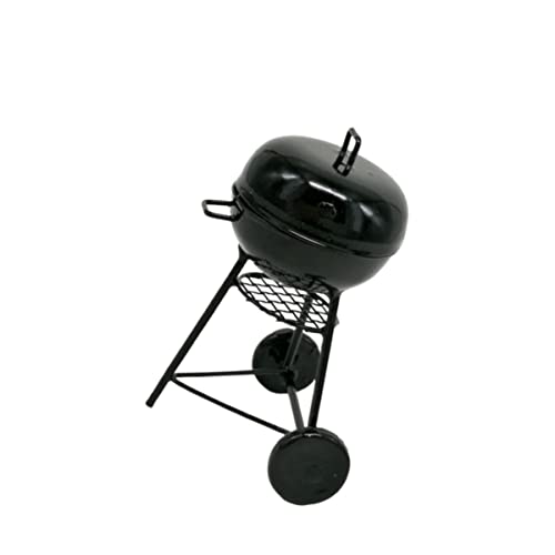 ifundom Mini-Grill Miniatur tragbar Kleiner Grill Spielzeug Figur puppenhauszubehör blackh Desktop-Ornament Standfest Camping-Dekoration Grillverzierung aus Metall Camping-Layout-Stütze von ifundom