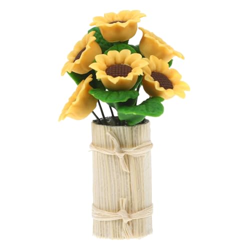 ifundom Mini-blumentopf Zum Basteln Links Vase Spielspielzeug Vorgeben Miniaturmodell Puppenhaus-Accessoire Puppenhaus-miniaturornament Puppenhaus Miniaturen Blumenflasche Ton Yellow von ifundom