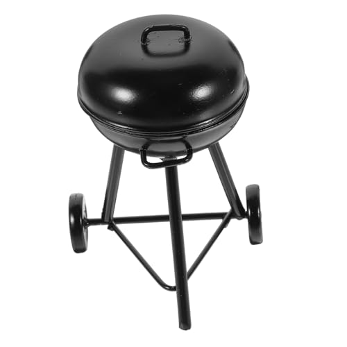 ifundom Miniatur Grill Für Puppenhaus Rundes BBQ Zubehör Outdoor Grill Dekoration Mini Küchengerät Für Puppenhaus Ideal Für Kreative Spielwelten Und Küchen Szenarien von ifundom