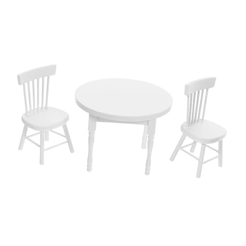 ifundom Miniatur Holz Puppenhaus Möbel Set Weiß Tisch und Esszimmerstühle Handgefertigte Realistische Miniaturmöbel für DIY Puppenhaus Küche und Wohnzimmer Dekoration Langlebiges ifundom Miniatur Holz Puppenhaus Möbel Set Weiß Tisch und Esszimmerstühle Handgefertigte Realistische Miniaturmöbel für DIY Puppenhaus Küche und Wohnzimmer Dekoration Langlebiges von ifundom