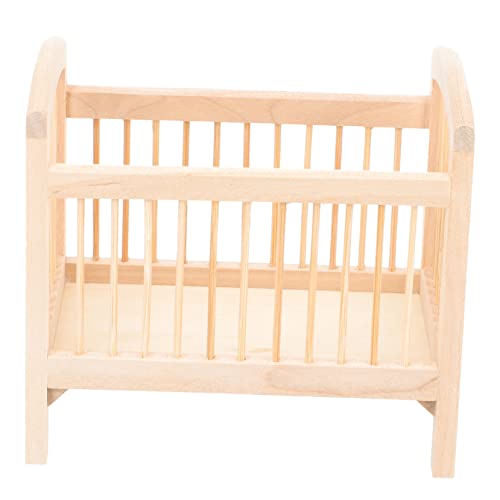 ifundom Miniatur Puppenbett Aus Für 1/12 Puppenhaus Babybett Modell Für Ideal Als Dekoration Und Für Fantasievolles Puppenbett Zubehör von ifundom