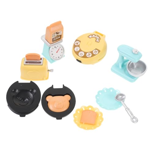 ifundom Kleines Miniatur Backen Zubehör Miniatur Puppenhaus Küchenzubehör Set Mit Waffeleisen Mixer Und Toaster Realistische Küchenaccessoires Für Das Puppenhaus Und Kreative Spielwelten von ifundom