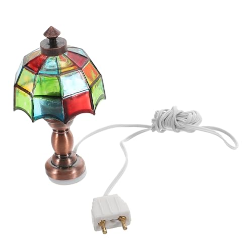 ifundom Miniatur Puppenhaus LED Schreibtischlampe Dekorative Mini Tischleuchte Puppenhaus Nachttischlampe Modell Für Puppenhausbeleuchtung Keine Batterie Im Lieferumfang Enthalten von ifundom