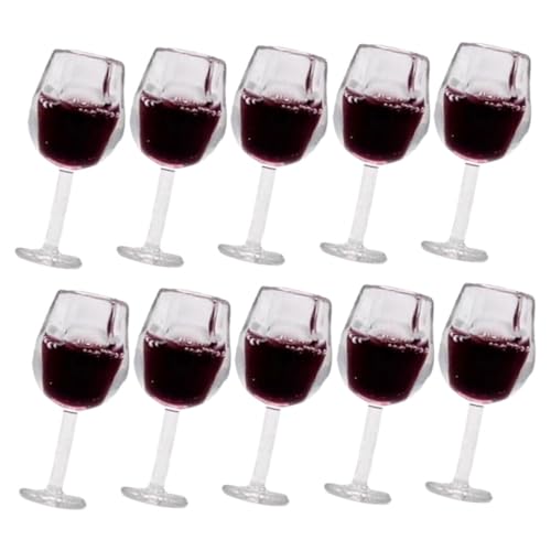 ifundom 10pcs Miniatur Wein Gläser Realistische Spielzeug Puppe Es für Wein Miniaturen Puppenhaus von ifundom