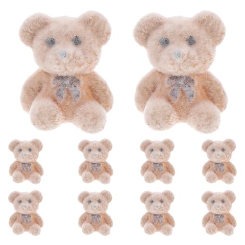 ifundom Miniature üsch Bären Figuren DIY Mini Bären Dekorationen Für Hochzeiten Und Partys Flocked Bear Statues Für Kreative Bastelprojekte von ifundom