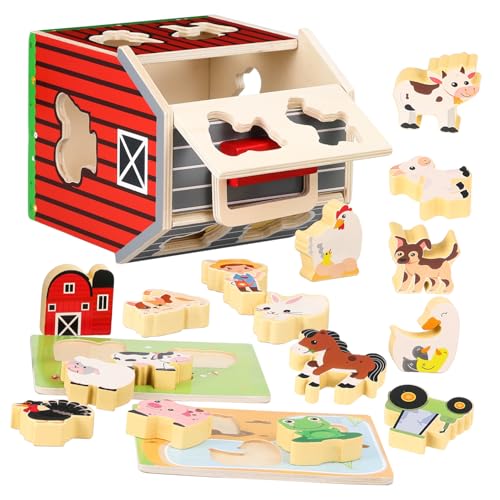 ifundom Montessori Holz Bauernhoftiere Set Holzspielzeug Scheune mit Figuren Farbenfrohe Lernspielzeuge für Kleinkinder Jahre Pädagogisch Geeignet für Feinmotorik und Kognitive Entwicklung ifundom Montessori Holz Bauernhoftiere Set Holzspielzeug Scheune mit Figuren Farbenfrohe Lernspielzeuge für Kleinkinder Jahre Pädagogisch Geeignet für Feinmotorik und Kognitive Entwicklung von ifundom