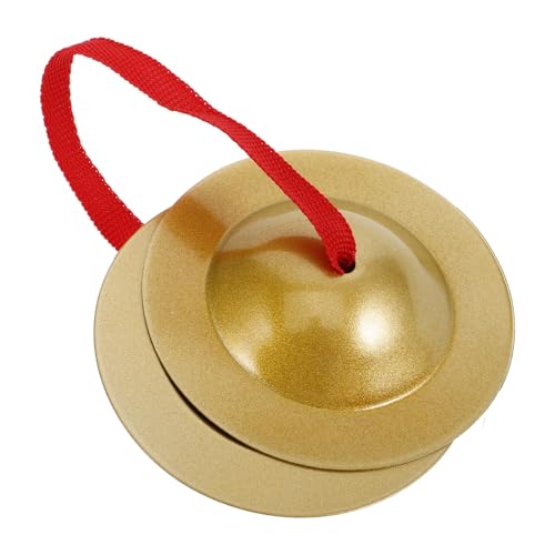 ifundom Musikinstrument Bühnen-handbecken-Instrument Finger Becken Musikalische Fingerbecken Hand Becken Fingerbecken Für Kinder Handbecken Für Kinder Handpercussion-Becken Golden Metall von ifundom