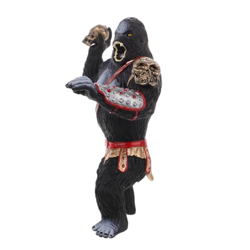 ifundom Orang-utan-Ornamente Gorilla-Desktop-Dekorationen Kuchen Topper Gorilla-actionfigur Gorilla-Modell Realistische Gorillafiguren Realistische Gorilla-tierfigur Rot PVC von ifundom