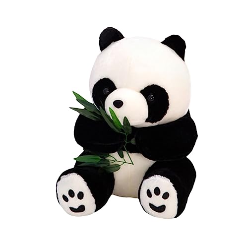 ifundom Panda-Puppe Lebensechtes Panda-Spielzeug Babyspielzeug Babys Puppen Schönes Stofftier in Form Flauschige Kuscheltiere Puppe in Panda-Form Kawaii Tierspielzeug Plüsch von ifundom