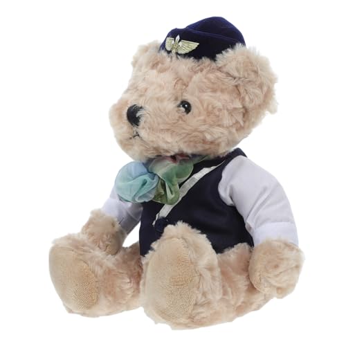 ifundom Plüsch Bär Airline Stewardess Kuscheltier Deko Kuscheltier Party Stofftier für Zuhause Büro Reisespielzeug ifundom Plüsch Bär Airline Stewardess Kuscheltier Deko Kuscheltier Party Stofftier für Zuhause Büro Reisespielzeug von ifundom