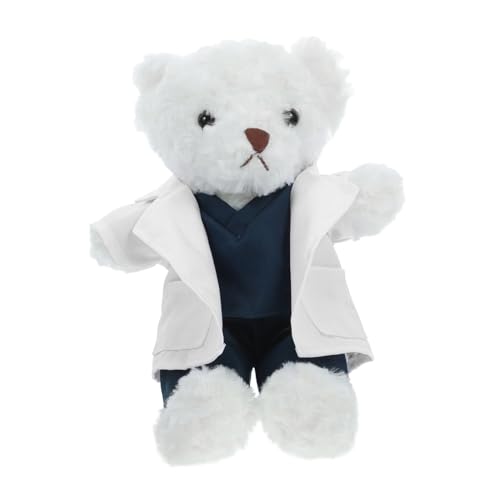 ifundom Plüschbär Arztmotiv Weicher Plüschbär mit Arztkittel Kuscheltier für Medizinstudenten Geschenkidee Dekoratives Stofftier Gesundheitsbotschaft ifundom Plüschbär Arztmotiv Weicher Plüschbär mit Arztkittel Kuscheltier für Medizinstudenten Geschenkidee Dekoratives Stofftier Gesundheitsbotschaft von ifundom