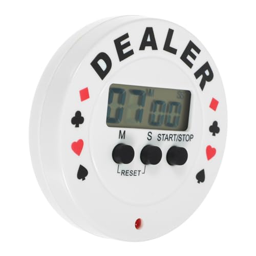 ifundom Poker-Timer Dealer-Chip Spieluhr Pokeruhr Brettspiele-Würfel-Timer Countdown-Stoppuhr-Timer Party-Tools Zahnbürsten-Timer Schreibtisch-Timer Party-Timer Elektronisches Bauteil Weiß von ifundom