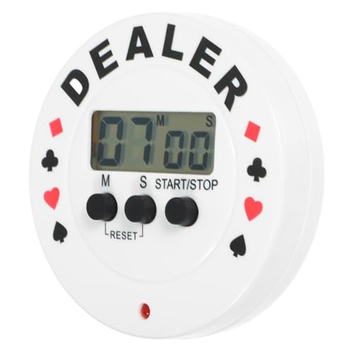 ifundom Poker-Timer Digitaler Shot-Clock-spieltimer Countdown-kochtimer Kartenhändler Pokergeschenke Poker-Sachen Brettspiele-würfel-Timer Pokerknöpfe Schachuhr Weiß Elektronisches Bauteil von ifundom