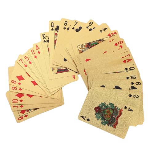 ifundom Pokerkarten Gold PVC Strapazierfähig für Party Spiele Poker Bridge Familienspaß ifundom Pokerkarten Gold PVC Strapazierfähig für Party Spiele Poker Bridge Familienspaß von ifundom