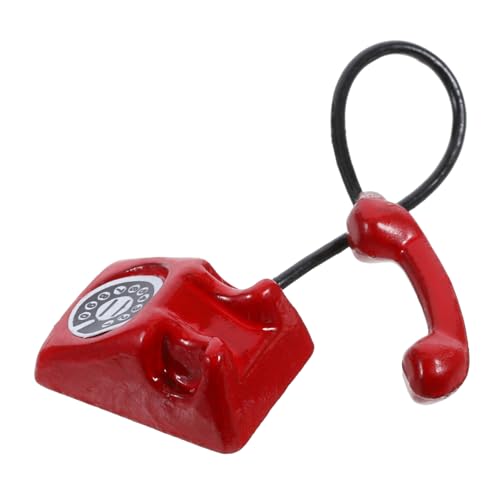 ifundom Puppenhaus Mini Vintage Telefon Simulation Puppe Spielen Spielzeug Rot Mini Telefon Requisiten von ifundom