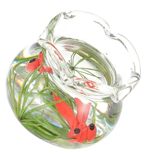 ifundom Puppenhaus Aquarium Mini-hausversorgung Wasserspielzeug Miniatur-puppenhauszubehör Badespielzeug Für Babys Aquarienpflanzen Ente Wanne Fischtankdekor Panzer Transparent Plastik von ifundom