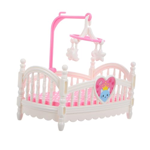 ifundom Puppenhaus Babybett Bezaubernde Mini Möbel Für Das Puppenhaus Schlafzimmer Ideal Für Babypuppen Kinderbett Set Und Süße Miniatur Puppenhaus Accessoires von ifundom