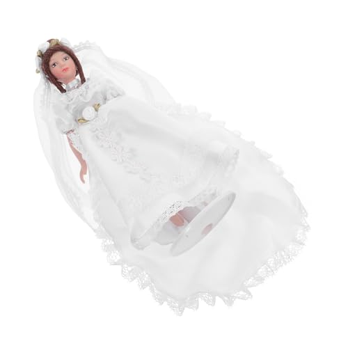 ifundom Puppenhaus Puppe Hochzeit Dekorative Figur Miniatur Porzellan Puppe Braut Miniatur Puppenhaus Mini Menschen Modelle Paar Figur Puppen Simulierte Menschen Figuren Weiße von ifundom