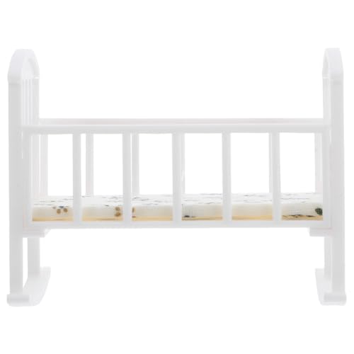 ifundom Puppenhaus-Schlafzimmerbett: Babybett-Wiege im Maßstab 1/12, Schaukelbett-Spielzeug – Mini-Bettmodell, Babybett, Miniatur-Puppenhaus-Requisite für Spielhaus ifundom Puppenhaus-Schlafzimmerbett: Babybett-Wiege im Maßstab 1/12, Schaukelbett-Spielzeug – Mini-Bettmodell, Babybett, Miniatur-Puppenhaus-Requisite für Spielhaus von ifundom