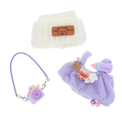 ifundom Puppenkleidung Set Plüsch Outfit mit Weißer Bärenmütze und Violetter Kamera Stilvolle Puppenbekleidung für Mädchen Kreatives Spiel Sammelobjekt ifundom Puppenkleidung Set Plüsch Outfit mit Weißer Bärenmütze und Violetter Kamera Stilvolle Puppenbekleidung für Mädchen Kreatives Spiel Sammelobjekt von ifundom