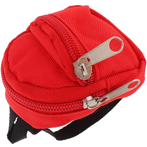 ifundom Puppenrucksack Puppenhaus-miniaturen Puppenwagen Puppenzubehör Zubehör Für Babypuppen Babypuppenkleidung Mini-Rucksack Für Puppen Puppenspielzeug Rot Polyester von ifundom