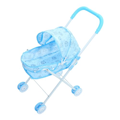 ifundom Puppenwagen Bewegliches Kinderwagenmodell Mikro-Layout-Ornament Kinderwagen-kleinigkeitenständer Spielzeug-Kinderwagen Für Kleinkinder Beweglicher Kinderwagen Sky-Blue Eisenrahmen von ifundom