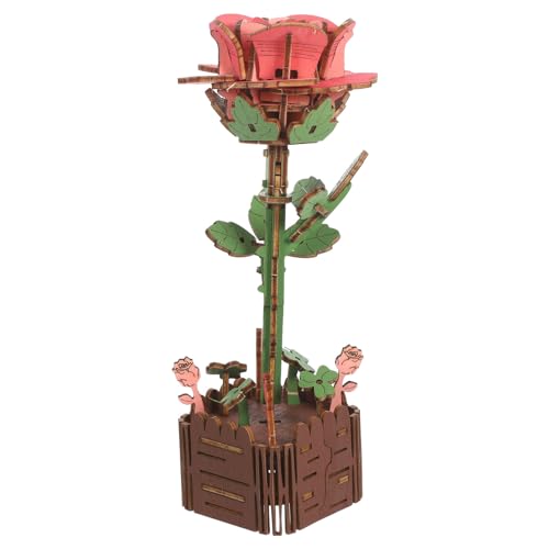 ifundom Puzzle-Modell, DIY 3D-blumenstrauß-bausatz aus Holz mit Vase, Baubare Dekorative Blumen für Die Schreibtischdekoration zum Valentinstag ifundom Puzzle-Modell, DIY 3D-blumenstrauß-bausatz aus Holz mit Vase, Baubare Dekorative Blumen für Die Schreibtischdekoration zum Valentinstag von ifundom
