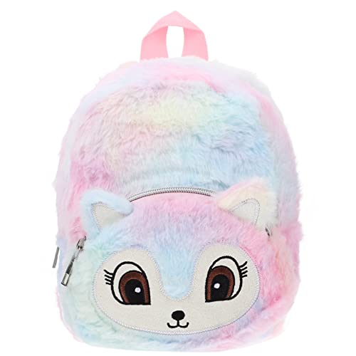 ifundom Rucksack Mädchen Umhängetasche Rucksäcke für Mädchen Outdoortasche schultüte büchertasche Schoolbag praktische Umhängetasche Aufbewahrungstasche für Mädchen Plüsch Colorful von ifundom