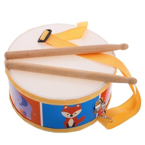 ifundom Satz Percussion-Trommel für Tiermuster Trommel Musikinstrument für mit dreieckiger Glocke Teile Schleifband Kleinkindertrommel Orff-Instrument für Pu von ifundom