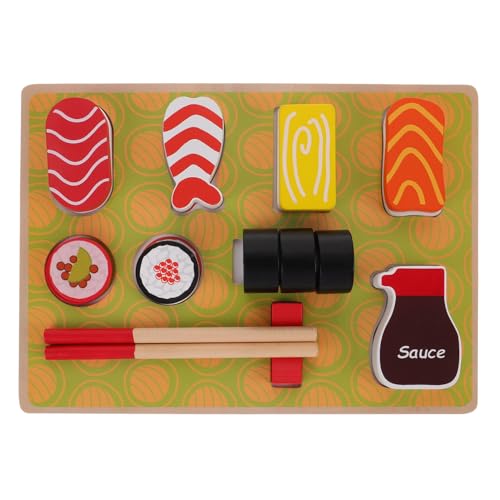 ifundom Satz Sushi- Küchenspielset Für Kleinkinder Aus Holz Gefälschtes Sushi Japanische Socken Spielzeugtelefon Für Alphabet-Puzzle Holz-Sandwich Hölzern von ifundom